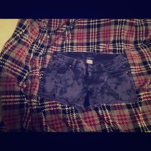 Tie dye jean shorts